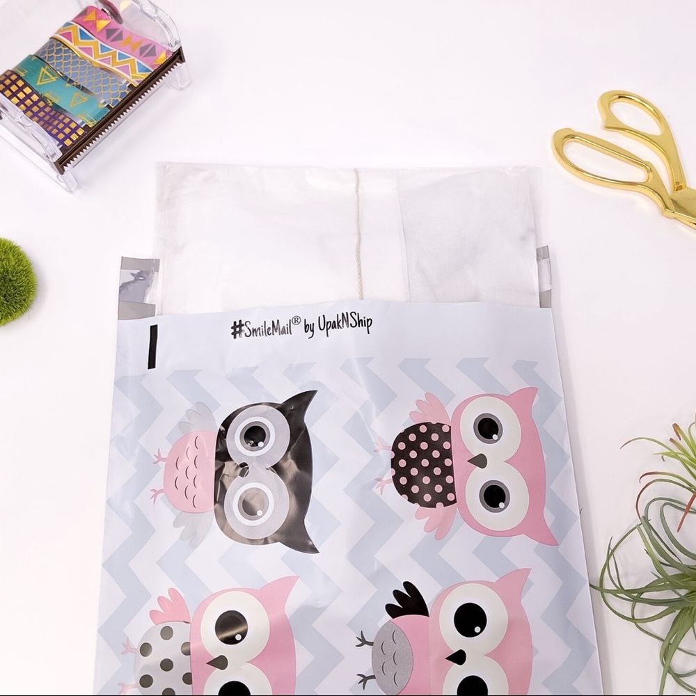 50 10X13 Owl Chevron Poly Mailers PRICE IS FIRM - Picture 6 of 7